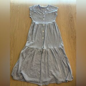 Caution To The Wind Blue Striped Maxi Dress